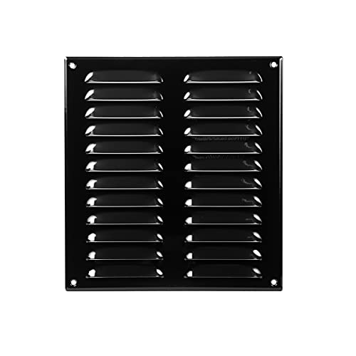 MS Beschläge Metall Lüftungsgitter Kiemenblech Lamellengitter Wandgitter Be- Entlüftungsgitter Insektenschutzgitter Belüftungsgitter (260mm x 280mm, Schwarz) von MS Beschläge