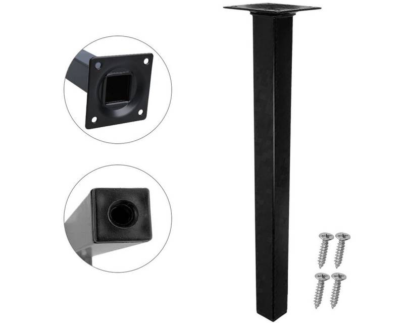 MS Beschläge Möbelfuß Möbelbein Schwarz Eckig 25x25mm Stahl Möbelstütze von MS Beschläge
