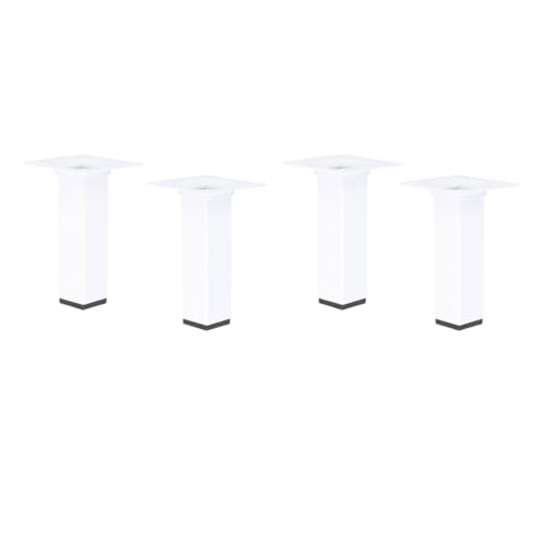 MS Beschläge Möbelfuss Weiss Eckig 25x25mm Möbelbein Tischbein Einzeln oder 4er Set Möbelstempel Couchfuss Möbelstütze (4, 100mm) von MS Beschläge