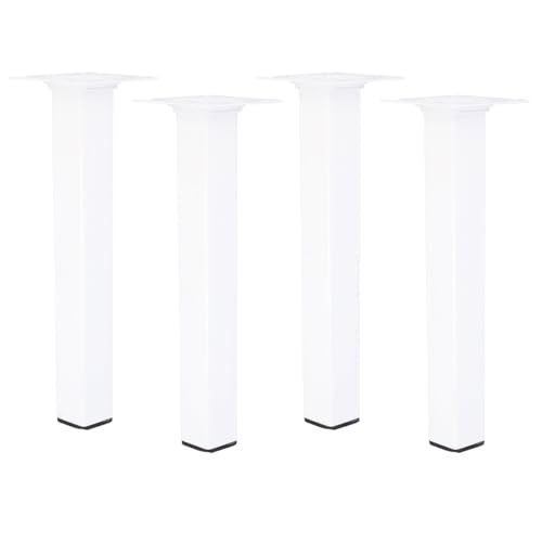 MS Beschläge Möbelfuss Weiss Eckig 25x25mm Möbelbein Tischbein Einzeln oder 4er Set Möbelstempel Couchfuss Möbelstütze (4, 250mm) von MS Beschläge