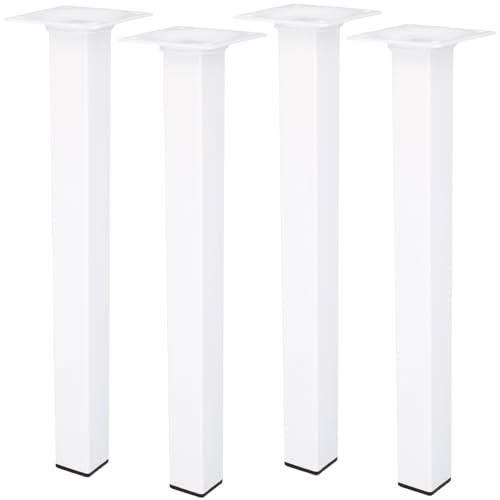MS Beschläge Möbelfuss Weiss Eckig 25x25mm Möbelbein Tischbein Einzeln oder 4er Set Möbelstempel Couchfuss Möbelstütze (4, 700mm) von MS Beschläge