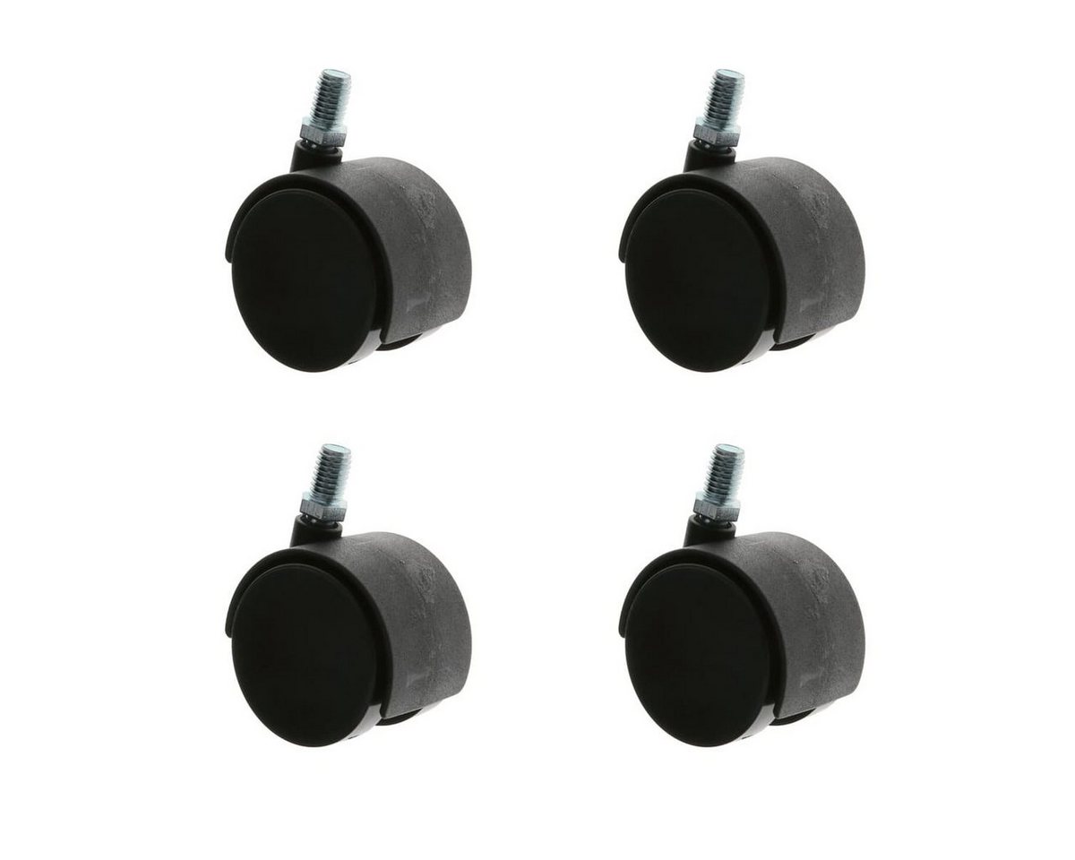 MS Beschläge Möbelrolle Möbelrolle Kunststoffrolle Lenkrolle Gewindestift, (4-St) von MS Beschläge