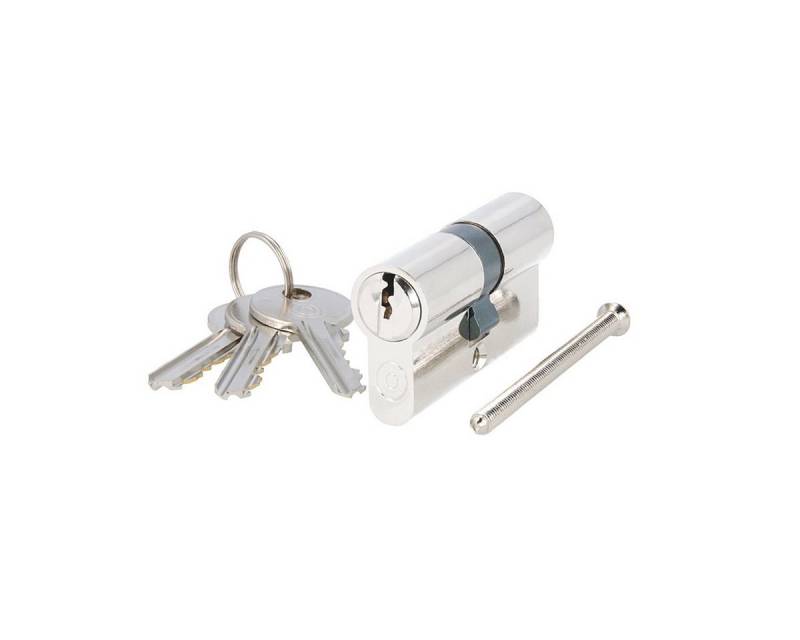 MS Beschläge Profilzylinder Doppelzylinder Messing vernickelt Schließzylinder, Türzylinder gleichschließend 30/30mm von MS Beschläge