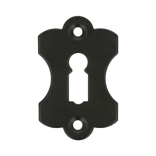 MS Beschläge Schlossrosette Türrosette Antik Optik Möbelrosette Schwarz matt Stahl Schlüsselrosette Zylinderrosette Schlüsselschild Rosette (Buntbart) von MS Beschläge