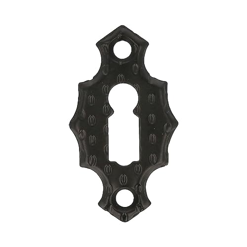 MS Beschläge Schlüsselschild Stahl Schlüsselrosette Schwarz matt Schlossrosette schmiedeeiserne Optik Tür- Möbelrosette Zylinderrosette Abdeckrosette (Buntbart) von MS Beschläge