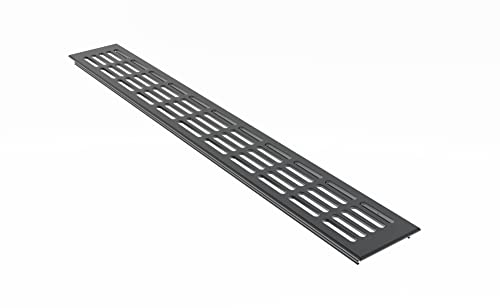 MS Beschläge Stegblech 80mm breit Aluminium Lüftungsgitter Anthrazit RAL7016 Badbelüftung Türgitter pulverbeschichtet Heizungsgitter (2000mm) von MS Beschläge
