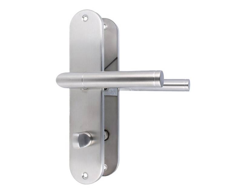 MS Beschläge Türgriff Edelstahl Langschildgarnitur Türdrücker Türklinke, Schildgarnitur 240x50mm - WC DIN Norm von MS Beschläge