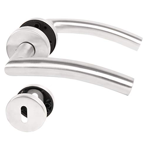 MS Beschläge Türklinke aus Edelstahl matt gebürstet Modell Susanne (Buntbart) von MS Beschläge