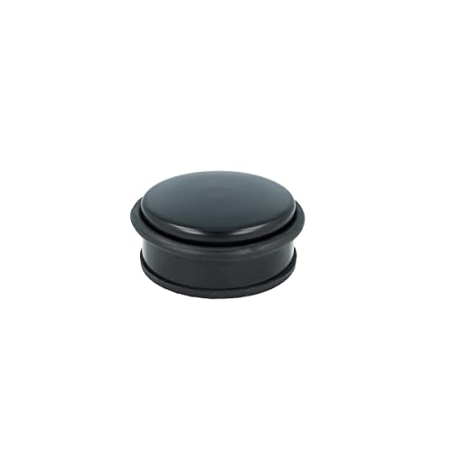 MS Beschläge Türstopper massiv Metall Bodentürstopper Schwarz matt Türpuffer rutschfest Wandstopper Türschützer Gummiring Doorstopper Tür-Abstandshalter (flach) von MS Beschläge