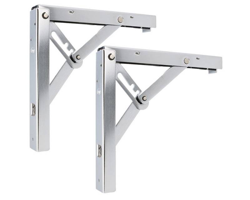 MS Beschläge Wandregalhalter Schwerlast Klappkonsole Chrom glänzend 200x185mm, abklappbar und 3-stufig verstellbar MS Beschläge Wandregalhalter Schwerlast Klappkonsole Chrom glänzend 200x185mm, abklappbar und 3-stufig verstellbar von MS Beschläge