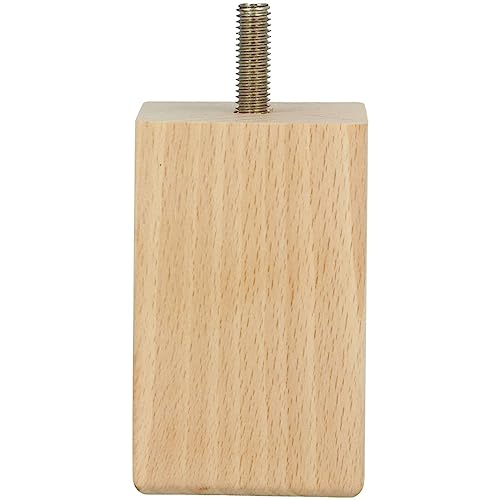 MS Beschläge eckiges Buchenholz Möbelbein Vollholz Möbelfuß Tischbein 50x50mm Profil Sofafuß Holzfuß Möbelstempel Möbelzubehör Schrankfuß Möbelstütze (Höhe 80mm) von MS Beschläge