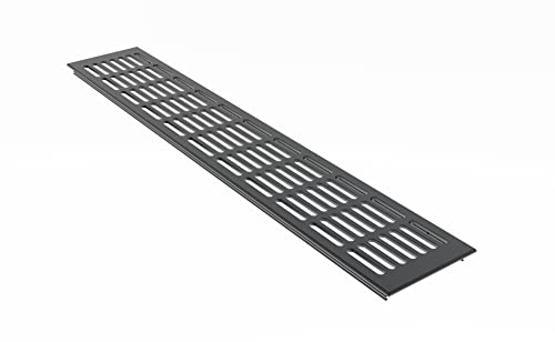 MS Beschläge pulverbeschichtetes Aluminium Lüftungsgitter Anthrazit RAL7016 Stegblech 100m breit Heizungsabdeckung Türgitter Belüftungsgitter (2000mm) von MS Beschläge