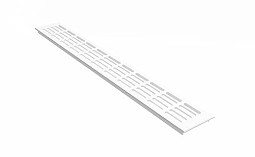 MS Beschläge pulverbeschichtetes Aluminium Lüftungsgitter Weiß RAL9016 Stegblech Verkehrsweiß 80mm Breite Türlüftung Heizungsabdeckung Arbeitsplattenlüftung Abluft- Zuluftgitter (Länge 400mm) von MS Beschläge