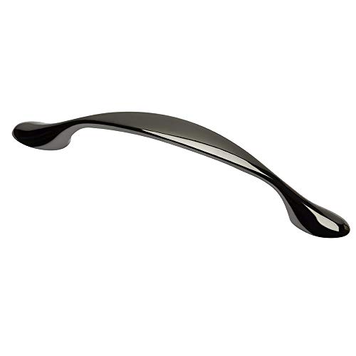 Möbelgriff Schrankgriff Türgriff Schubladengriff Küchengriff massives Metall Lochabstand 96mm in Schwarz verchromt von MS Beschläge