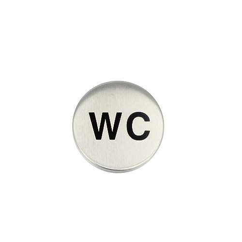 Piktogramm Türschild Türsymbol Damen Herren WC Edelstahl matt gebürstet ø 50 mm WC-Schild Toilettensymbol (WC) von MS Beschläge