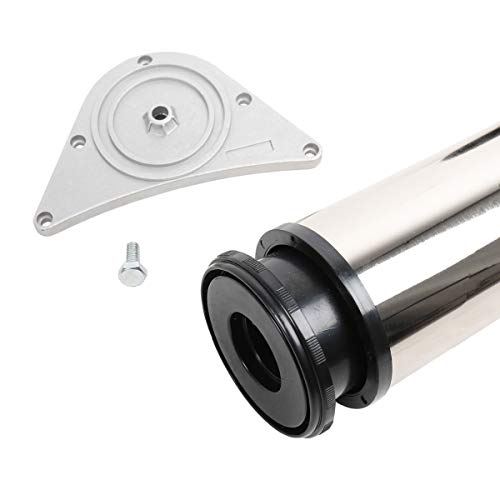 Tischbein 80mm Durchmesser Höhe 710mm in edelstahl optik Tischfuß Möbelfuss von MS-Beschläge