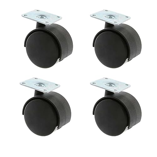 Transportrollen 4er Set ø 60mm aus Kunststoff mit Anschraubplatte aus Metall von MS-Beschläge