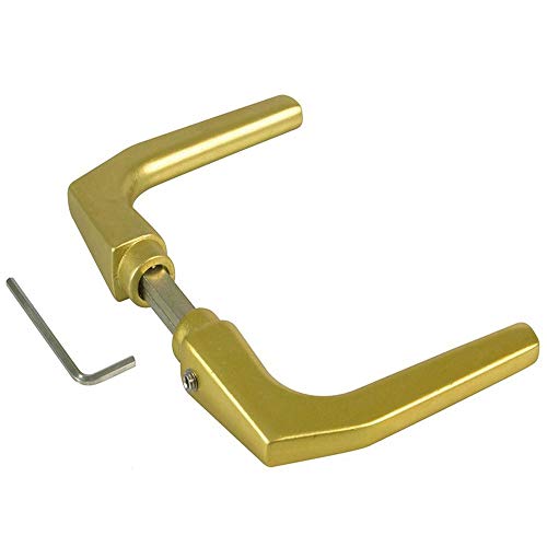 Türdrücker Türbeschlag Drückerpaar Drückerlochteil Griffpaar Aluminium Silber oder Gold 8mm Vierkant (Gold) von MS Beschläge