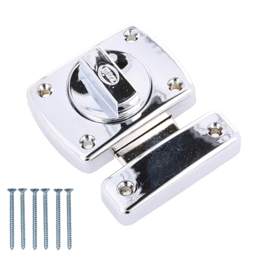 WC Toilette Schloss Türriegel Barrel Bolt Türschloss drehbar Edelstahl Optik oder Chrom (Chrom glänzend, 50mm) von MS Beschläge