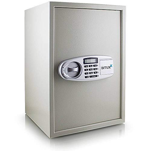 BITUXX® Elektronischer Safe Tresor Wandtresor Wandsafe Geldschrank Möbeltresor Stahlschrank Geldsafe Geldtresor Panzerschrank Dokumententresor Lichtgrau von MS-Point