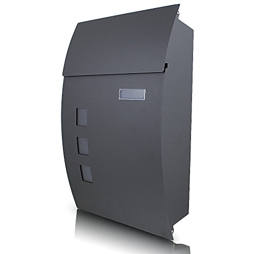 Wandbriefkasten Post Briefkasten Briefkastenanlage Letterbox, Dunkelgrau Anthrazit von MS-Point