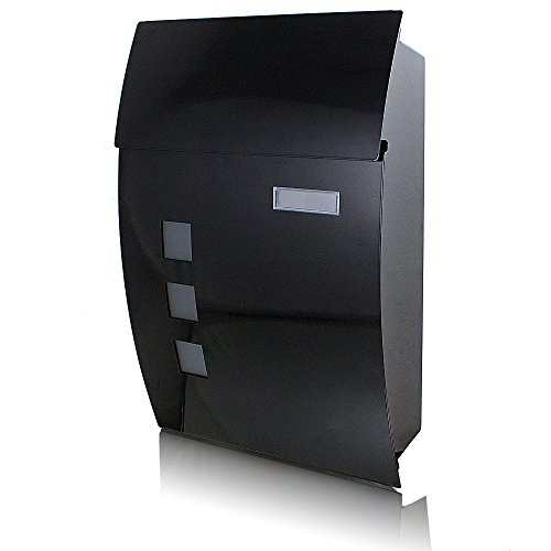 Wandbriefkasten Post Briefkasten Briefkastenanlage Letterbox Mailbox (Schwarz) von MS-Point