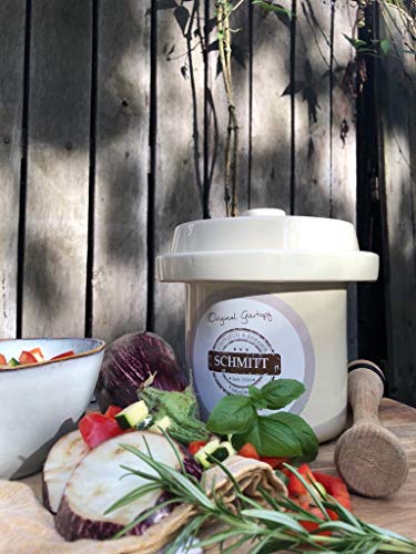 MS Steinzeug Gärtopf Mini Fermentation 2 Liter Creme weiß Milchsäuregärung Konservieren Einmachen gesunde Ernährung Vitaminbooster optimal für Vegetarier von MS Steinzeug