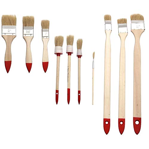 10 tlg Set Rundpinsel + Flachpinsel + Heizkörperpinsel Winkelpinsel Malerpinsel von MS-Warenvertrieb