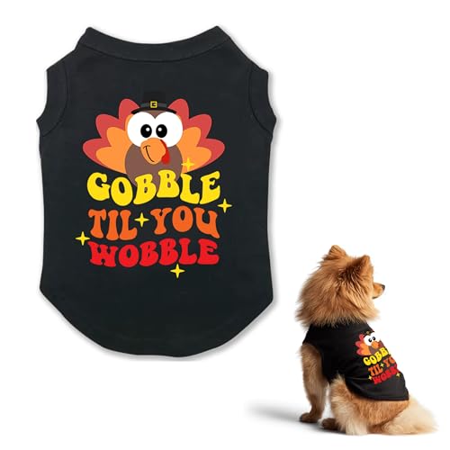 Thanksgiving-Hunde-Shirts für kleine und mittelgroße Hunde, Türkei, bedruckte Kleidung für Thanksgiving-Outfits, Zubehör (M) von MSCELA
