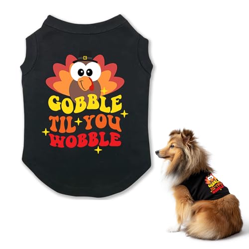Thanksgiving-Hunde-Shirts für mittelgroße Hunde, Türkei, bedruckte Kleidung für Thanksgiving-Outfits, Zubehör (XXL) von MSCELA