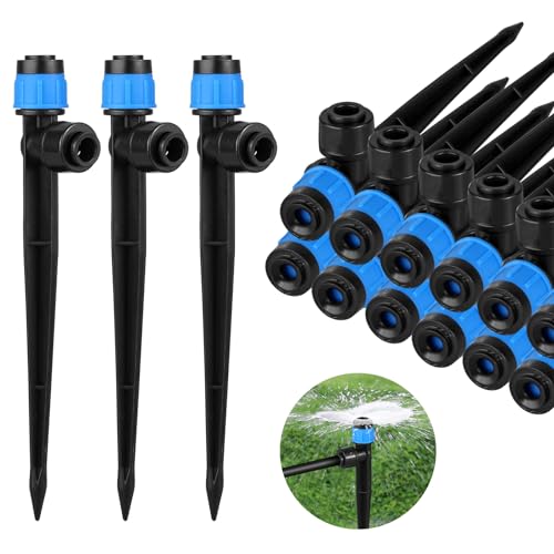30 Stücke 360 Grad Einstellbare Bewässerung Sprinkler, Garten Bewässerung Tropfer mit Pfahl & Micro Drip Rohrhalter Tropfbewässerungsstrahler for 6,35 mm Schlauch Gewächshaus, Topfpflanzen, Blau 30 Stücke 360 Grad Einstellbare Bewässerung Sprinkler, Garten Bewässerung Tropfer mit Pfahl & Micro Drip Rohrhalter Tropfbewässerungsstrahler for 6,35 mm Schlauch Gewächshaus, Topfpflanzen, Blau von MSDADA