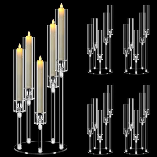 4er-Set Acryl-Kronleuchter Tischdeko, MSDADA 58 cm Höhe Kristallklar Kerzenhalter für Weihnachten, Hochzeit & Kaminparty - Für 2 cm LED-Kerzen 4er-Set Acryl-Kronleuchter Tischdeko, MSDADA 58 cm Höhe Kristallklar Kerzenhalter für Weihnachten, Hochzeit & Kaminparty - Für 2 cm LED-Kerzen von MSDADA