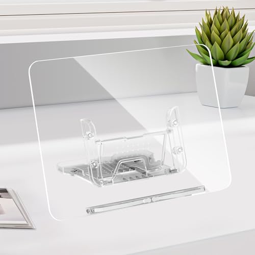 Acryl Buchständer, Rezeptbuchständer, 12-Stufig Verstellbarer Winkel Klappbar & Tragbar Kochbuchständer für die Küche, Bücherständer für die Anzeige, Buchhalter zum Lesen im Bett Acryl Buchständer, Rezeptbuchständer, 12-Stufig Verstellbarer Winkel Klappbar & Tragbar Kochbuchständer für die Küche, Bücherständer für die Anzeige, Buchhalter zum Lesen im Bett von MSDADA