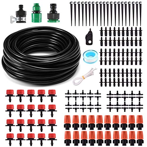 MSDADA Bewässerung Kit, 15m/50ft Garten Micro Drip Bewässerung Automatik Bewässerung Kit Schlauch Tröpfchenbewässerung DIY Gartenbewässerung für Landschaft,Flower Bed,Terrasse Pflanzen gardena von MSDADA