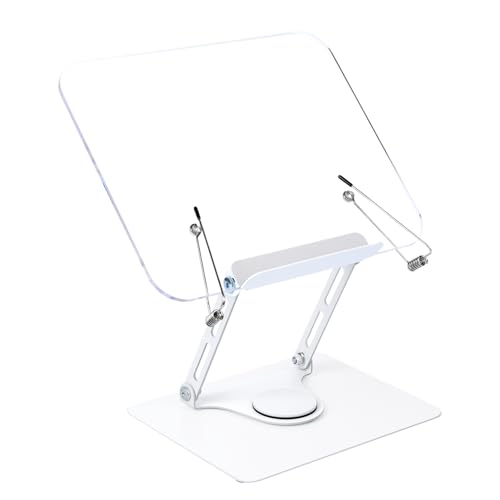 MSDADA Buchständer, Verstellbarer Acryl Buchhalter mit 360° drehbarer Basis, Kochbuchständer, Rezeptbuchhalter mit elastischen Seitenklammern für Musikpartituren, Rezepte MSDADA Buchständer, Verstellbarer Acryl Buchhalter mit 360° drehbarer Basis, Kochbuchständer, Rezeptbuchhalter mit elastischen Seitenklammern für Musikpartituren, Rezepte von MSDADA