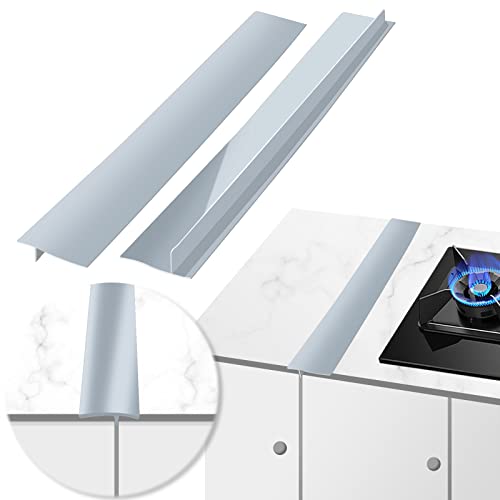 MSDADA Küche Silikon-Herdplatte Gap Cover, 2er Set Herdabdeckung aus Silikon Hitzebeständig Und leicht zu Reinigen für Küche Herd Arbeitsfläche Backofen Waschmaschine Trockner(25 Zoll, Grau) von MSDADA