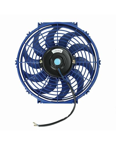 Kühlerlüfter Motorkühlung 12-Zoll-Universal-Slim-Kondensatorlüfter Push-Pull-Elektrokühler-Lüfter 12V 80W Montagesatz 2000 U/min Blau Hohe Leistung von MSDDWL