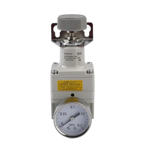 MSEURO 0,2 MPa Kompressor Luftdruck Reduzierung Regler Pneumatische Regelventil Mit Fitting Halter Gage Lucky(IR2000BG - 2xPC8-R02) von MSEURO