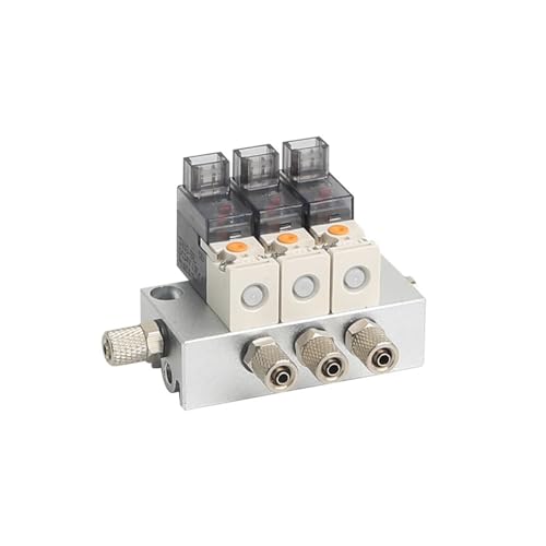 MSEURO 12V 24V 220V Miniatur-pneumatisches Magnetventil Kombination Positivdruck Negativgebrauch 2/3-Wege-NC-Ventile Lucky(101-220V-4,8F) von MSEURO