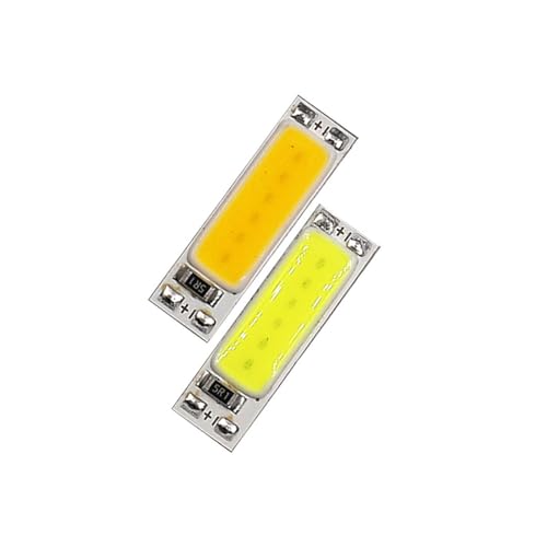 MSEURO 5 stücke 25mm Super Kleine COB LED Licht 3,7 V 5 V 1 W 3 V LED Lampe Chip for Signal Beleuchtung Nacht Licht DIY 3000 K 6000 K Warm Kalt Weiß Lucky (Color : Warm white 5pcs) von MSEURO