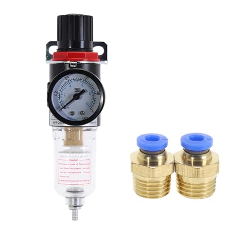 MSEURO AFR-2000 Pneumatische Filter Regler Luft Behandlung Einheit Druck Schalter Gauge AFR2000 Lucky(AFR-2000 w PC-4MM) von MSEURO