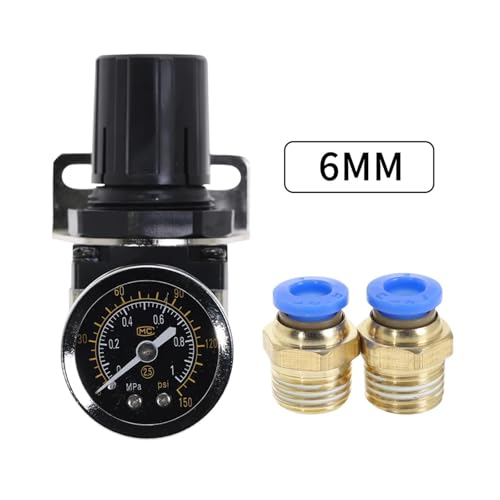 MSEURO AR2000-02 G1/4'' Pneumatisches Druckregelventil for die Luftaufbereitung - Pneumatikregler for Klimaanlagen Lucky(AR2000-02 PC6-02) von MSEURO