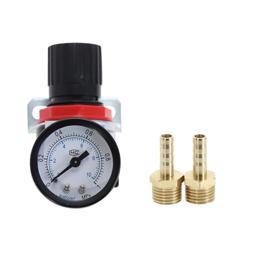 MSEURO AR2000 1/4 "Gewinde BSP Pneumatische Luft Kompressor Druckregler Reduzierung Ventil Anschluss Armaturen Lucky(AR2000 w BT 6mm) von MSEURO