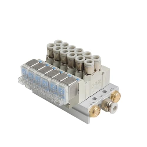 MSEURO SY5120 Multi-way Combination Manifold Pneumatic Solenoid Valve Control Lucky(SY5120-6LZD-01 4mm,5 Stations) von MSEURO