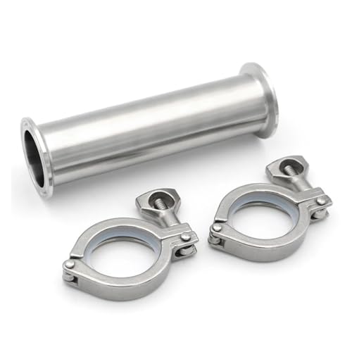 MSEURO Sanitär Rohr Fitting Tri Clamp Spool Rohr 100-300mm Länge Äußere Durchmesser 19-51mm Bier Homebrew mit Clamp Lucky(OD38 X Ferrule50.5,Length 100mm) von MSEURO