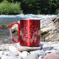 Personalisierte Tasse, Lasergravierte Camping Becher, Geschenk, Reise Abenteuer Liebhaber, Edelstahl, Karabiner von MSGCustomCraft