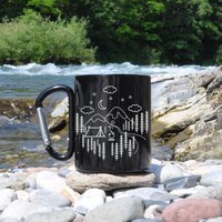 Personalisierte Tasse, Lasergravierte Camping Becher, Geschenk, Reise Abenteuer Liebhaber, Edelstahl, Karabiner von MSGCustomCraft