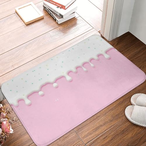 MSHEEFG Badematte Rosa Kuchen Creme Tropfen Fußmatte Wohnzimmer Teppich Balkon Türmatte Waschbar 40x60 cm MSHEEFG Badematte Rosa Kuchen Creme Tropfen Fußmatte Wohnzimmer Teppich Balkon Türmatte Waschbar 40x60 cm von MSHEEFG