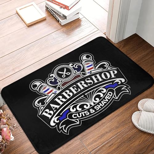 MSHEEFG Barber Shop Schild Eingang Anti-Rutsch-Fußmatte Bodenmatte Wasserölbeständiger Teppich Für Küche Eingang Zuhause Balkon Fußpolstermatten 40 * 60 cm von MSHEEFG