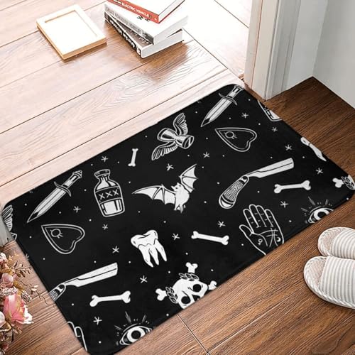 MSHEEFG Bones Skeleton Souls Fußmatte Badematte EIN Paar meiner makabren Dinge Türmatte Waschbar 40x60 cm von MSHEEFG